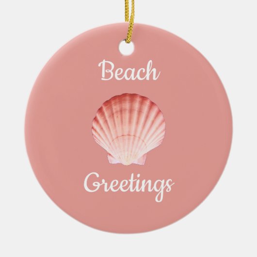 kerstZee Shell Beach roze Keramisch Ornament (Voorkant)