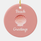 kerstZee Shell Beach roze Keramisch Ornament (Achterkant)