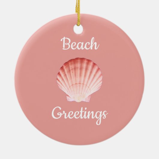 kerstZee Shell Beach roze Keramisch Ornament (Achterkant)