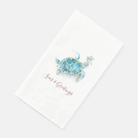 kerstZee Zeeen voor Waterverf en groeten Servet (Hoek)