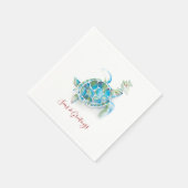 kerstZee Zeeen voor Waterverf en groeten Servet (Hoek)