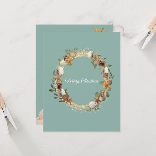 Kerstzeelieden tropische zandspiering kaart (Voorkant / Achterkant in situ)