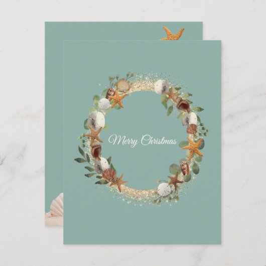 Kerstzeelieden tropische zandspiering kaart (Voorkant / Achterkant)