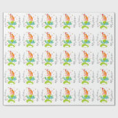 Kerstzeemeermin en sneeuwvlokken goud op maat cadeaupapier (Vlak)