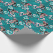 Kerstzeemeermin en vrienden cadeaupapier (Hoek)