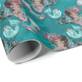 Kerstzeemeermin en vrienden cadeaupapier (Rol Hoek)