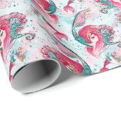 Kerstzeemeermin en vrienden cadeaupapier (Rol Hoek)