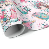 Kerstzeemeermin en vrienden cadeaupapier (Rol Hoek)