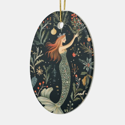 kerstzeemeermin keramisch ornament (Links)