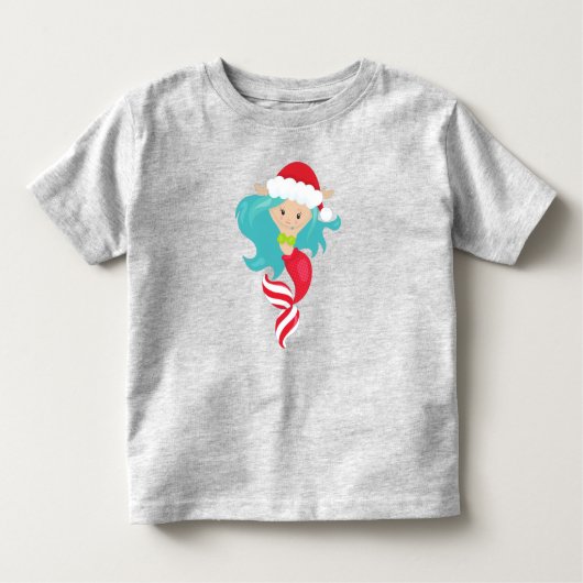 Kerstzeemeermin, kerstmis, kerstmis, nieuwjaar kinder shirts (Voorkant)