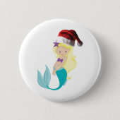 kerstzeemeermin ronde button 5,7 cm (Voorkant)