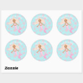 kerstZeemeermin roze bruinachtige snowflakes Ronde Sticker (Vel)