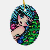 Kerstzeemeerminnen Mindy Art van Hannah Lynn Keramisch Ornament (Achterkant)