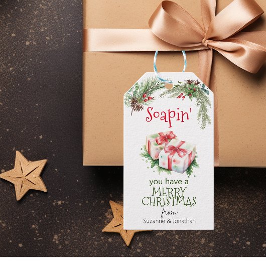 Kerstzeep Handgemaakt Cadeaulabel