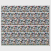 Kerstzeester in de oceaan cadeaupapier (Vlak)