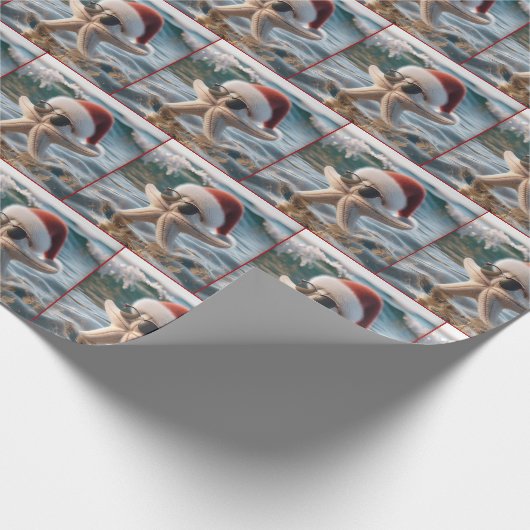 Kerstzeester in de oceaan cadeaupapier (Hoek)