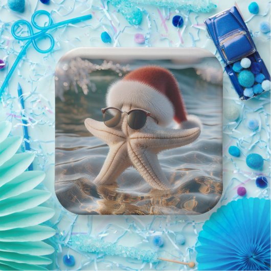 Kerstzeester in de oceaan papieren bordje (Feest)