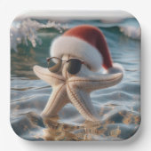 Kerstzeester in de oceaan papieren bordje (Voorkant)