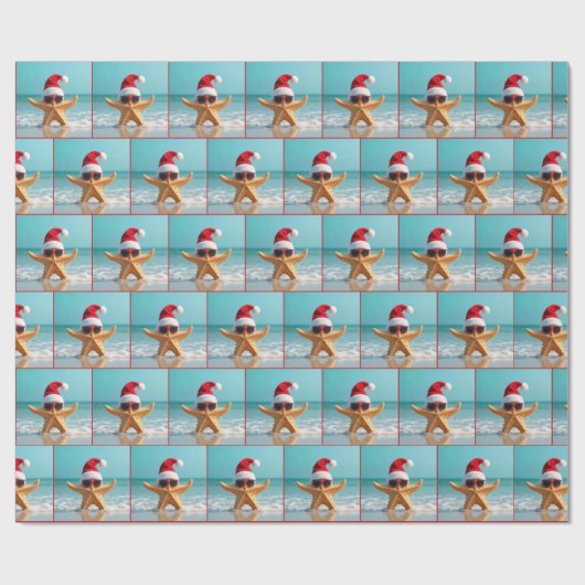 Kerstzeester in het water van de oceaan cadeaupapier (Vlak)