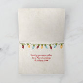 Kerstzeester met bericht in de fles kaart (Binnen)