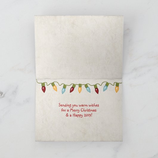 Kerstzeester met bericht in de fles kaart (Binnen)