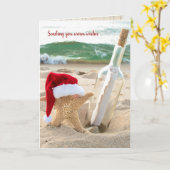 Kerstzeester met bericht op fles kaart (Gele Bloem)