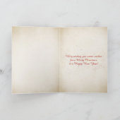 Kerstzeester met bericht op fles kaart (Binnen)