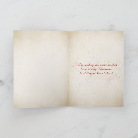 Kerstzeester met bericht op fles kaart (Binnen)