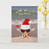 kerstzeester met zonnebril en cocktail kaart (Gele Bloem)