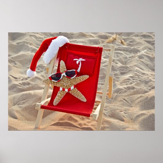 Kerstzeester op het strand poster (Voorkant)
