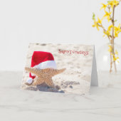 Kerstzeester op strand zand kaart (Gele Bloem)