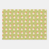 Kerstzegels, groene bogen, kerstman en sneeuwpoppe inpakpapier vel (Voorkant 3)