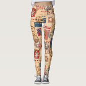 Kerstzegels Leggings (Voorkant)
