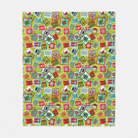 Kerstzegels met kerst fleece deken (Voorkant)