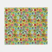 Kerstzegels met kerst fleece deken (Voorkant (Horizontaal))