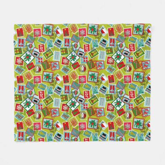 Kerstzegels met kerst fleece deken (Voorkant (Horizontaal))