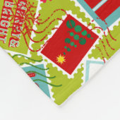 Kerstzegels met kerst fleece deken (Hoek)