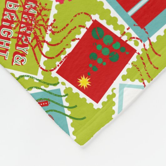 Kerstzegels met kerst fleece deken (Hoek)