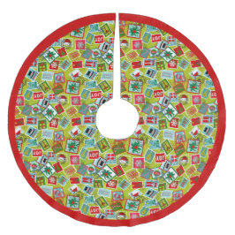 Kerstzegels met kerst kerstboom rok