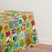 Kerstzegels met kerst tafelkleed (Voorbeeld)