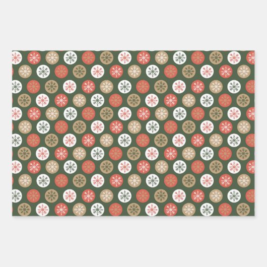 kerstzegels Ornamenten Verpakkingspapier Reeks 3 Inpakpapier Vel (Voorkant 2)