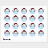 kerstzegels voor fotosjabloon ronde sticker (Vel)