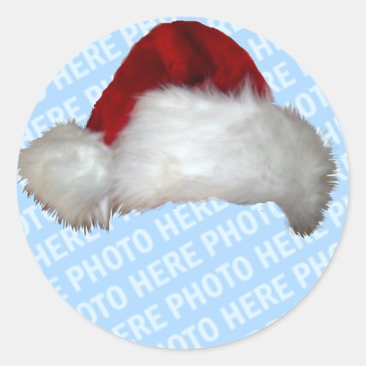 kerstzegels voor fotosjabloon ronde sticker (Voorkant)