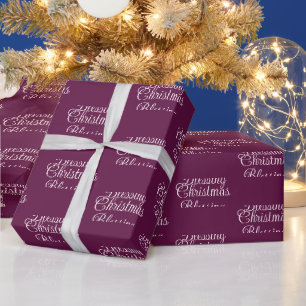 Kerstzegen   Diep Pruim-Bordeaux Kerst  Cadeaupapier