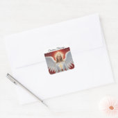 Kerstzegen Engel Vierkante Sticker (Envelop)