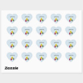 Kerstzegen Hart Sticker (Vel)