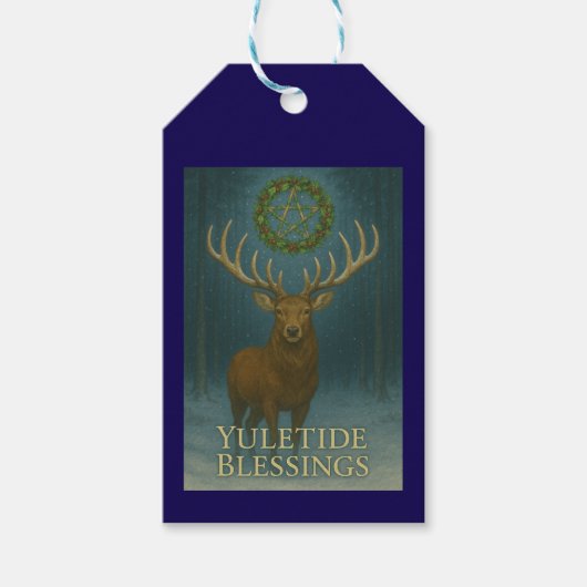Kerstzegen Herten Kerstcadeau Labels Cadeaulabel (Voorkant)