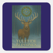 Kerstzegen Herten Kerststickers Vierkante Sticker (Voorkant)