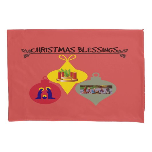 Kerstzegen Kussensloop (Voorkant-Links)