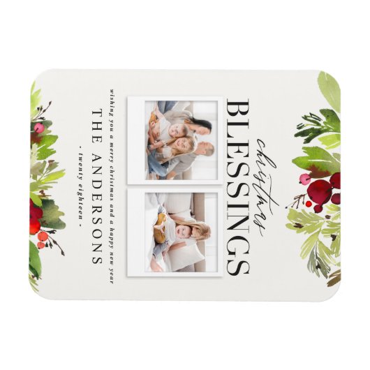 kerstzegen met meervoudig fotopapier en -foliën h magneet (Horizontaal)